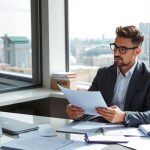 Small business owner in New Jersey reviewing financial documents with a bookkeeper