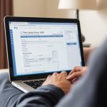 Person e-filing New Jersey Form 1040 on a computer