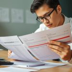 Finance professional reviewing bank reconciliation statements with highlighted errors