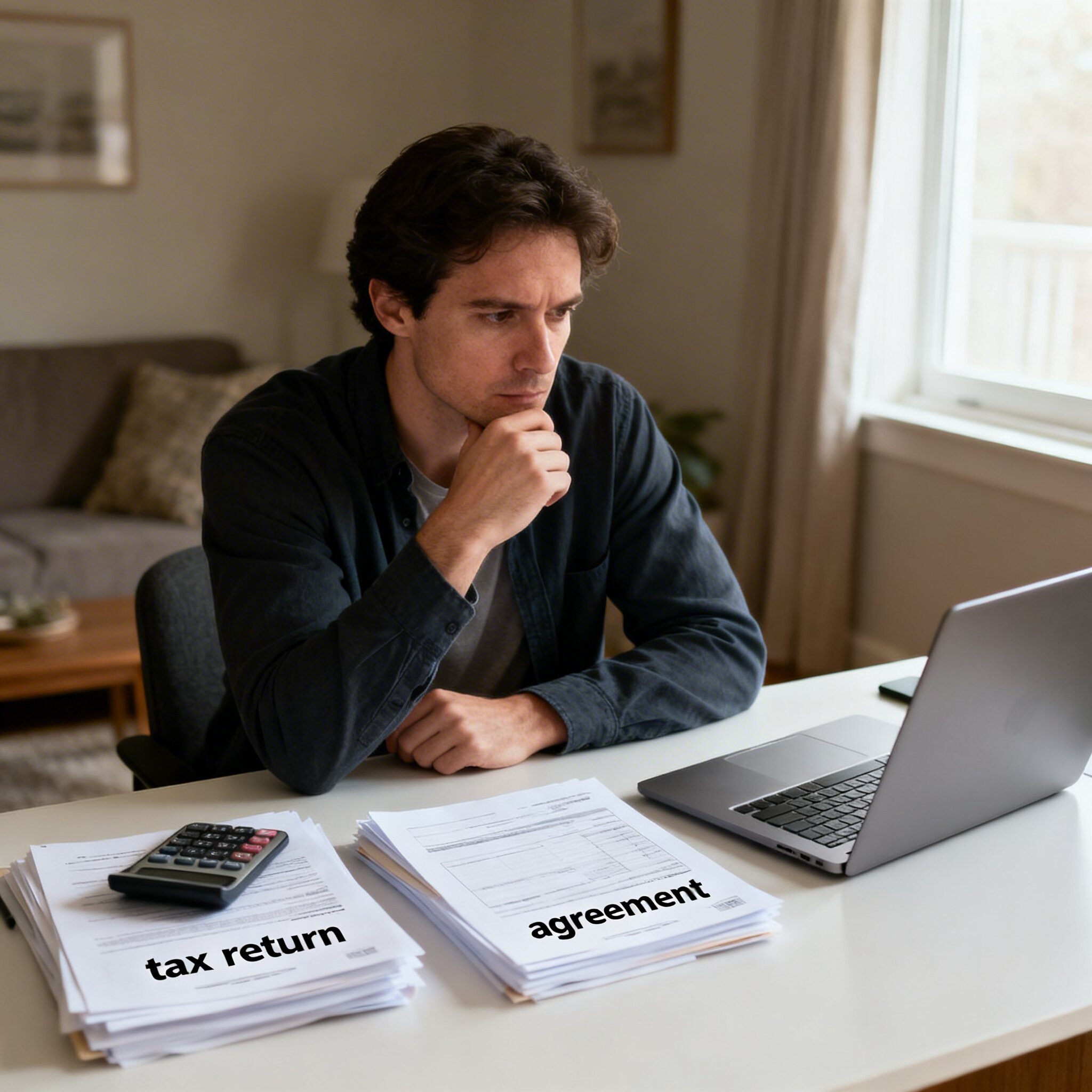 Man figuring out of his filing status because of the divorce