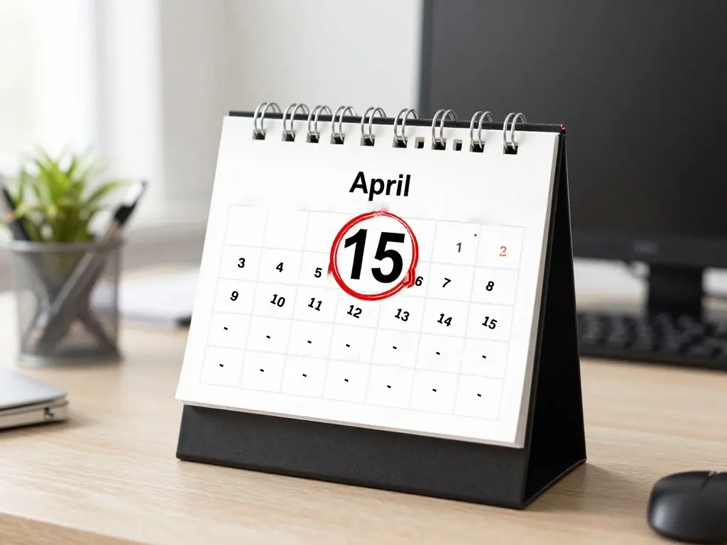Calendar showing tax deadline dates and penalty accumulation timeline