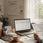 Business owner preparing Form 1120 during the extended corporate tax filing season
